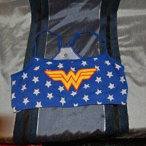 🚫SOLD🚫 Torrid DC Wonder Woman Bralette Bra Size 1 Wireless Blue with Stars
